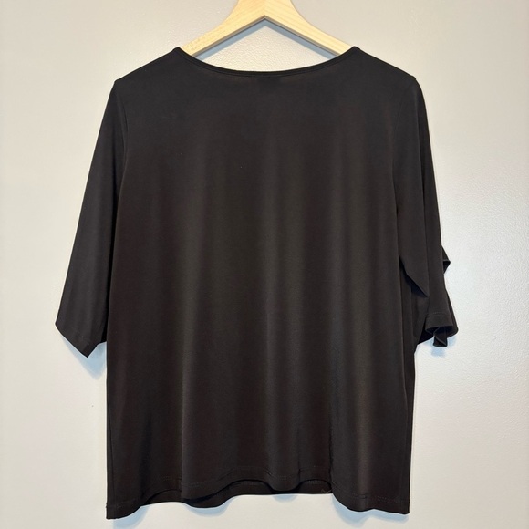 Clara Sunwoo Medium Ruffle Half Sleeve Top Black Made in USA - Picture 4 of 6